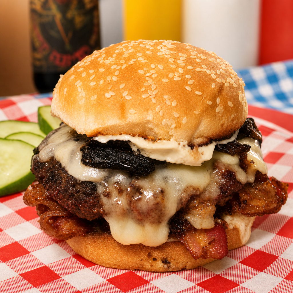 Swiss & Mushroom Burger.