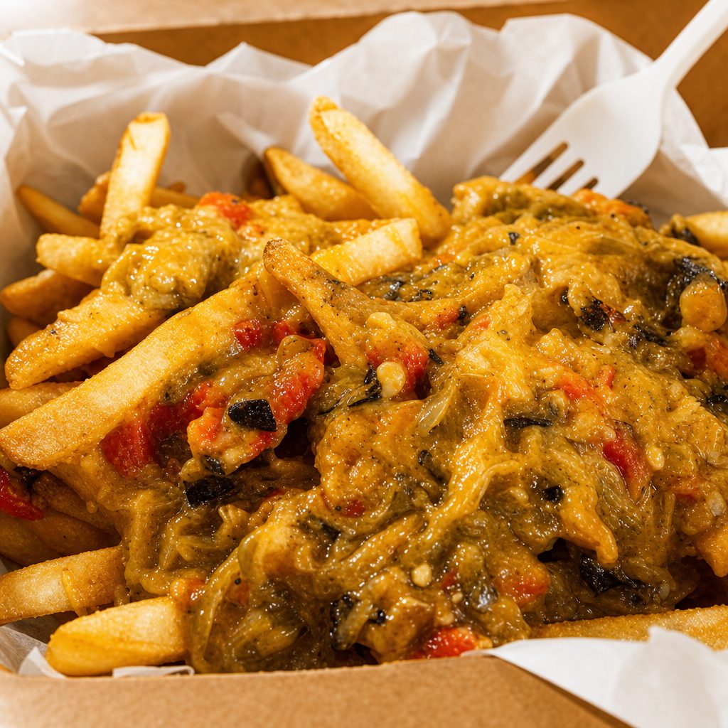 Green Chili Cheese Fries (Vegetarian).